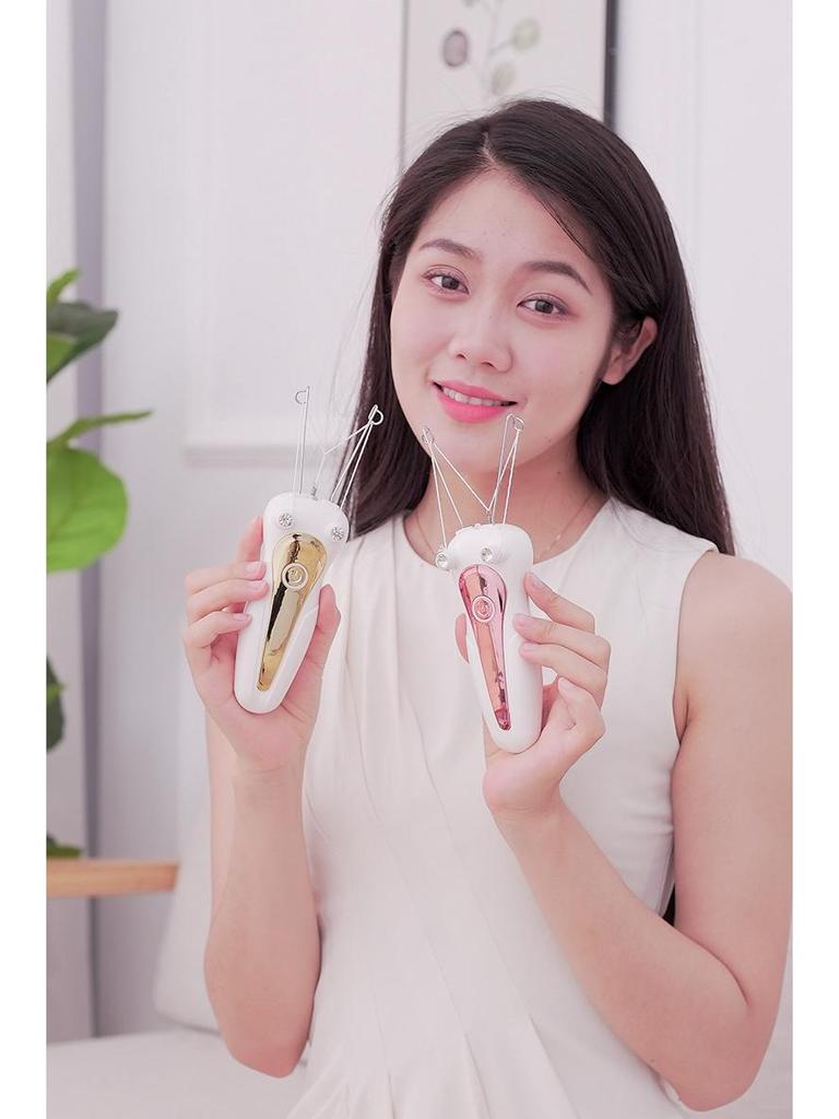 Epilatör ve İplik Alma Fonksiyonlu Dijital Yüz Masaj Aleti ve Tüy Alma Aracı