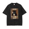Men Oversized T Shirts Because Murder Is Wrong Black Cat Drink Coffee Clothing Y2K Street Breathable Cotton Streetwear T-Shirt