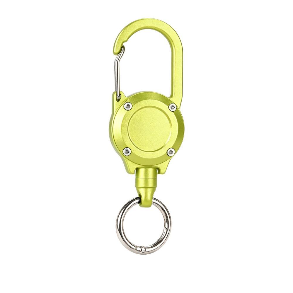 Steel Cable Retractable Keychain Aluminum Zinc Zinc Alloy Retractable Key Holder Camping