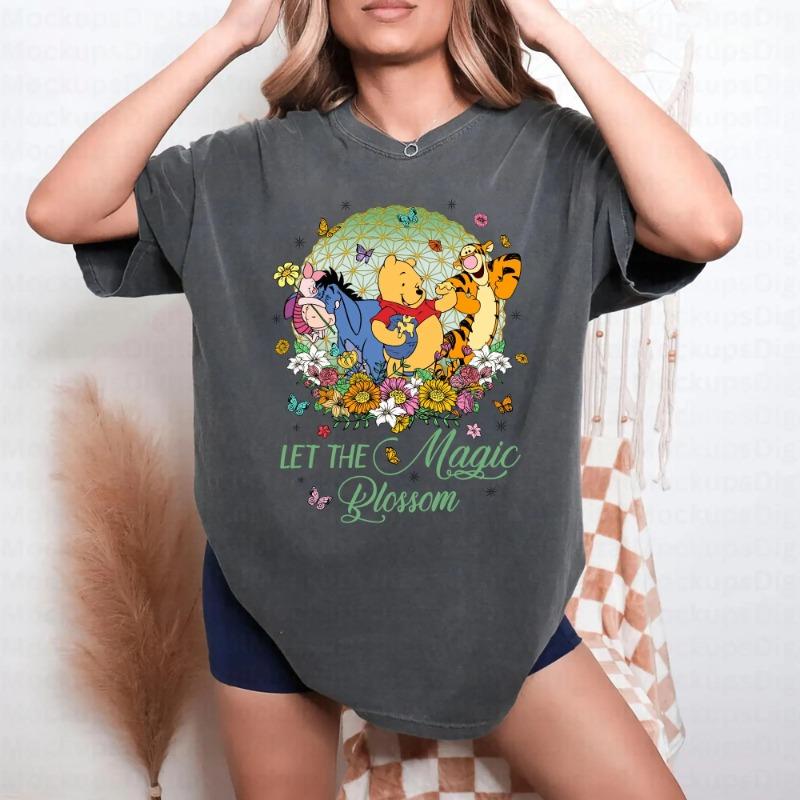 Winnie The Pooh Let The Magic Blossom Shirt Winnie The Pooh Floral Tee   Flower Garden Festival Family Trip Shirt S