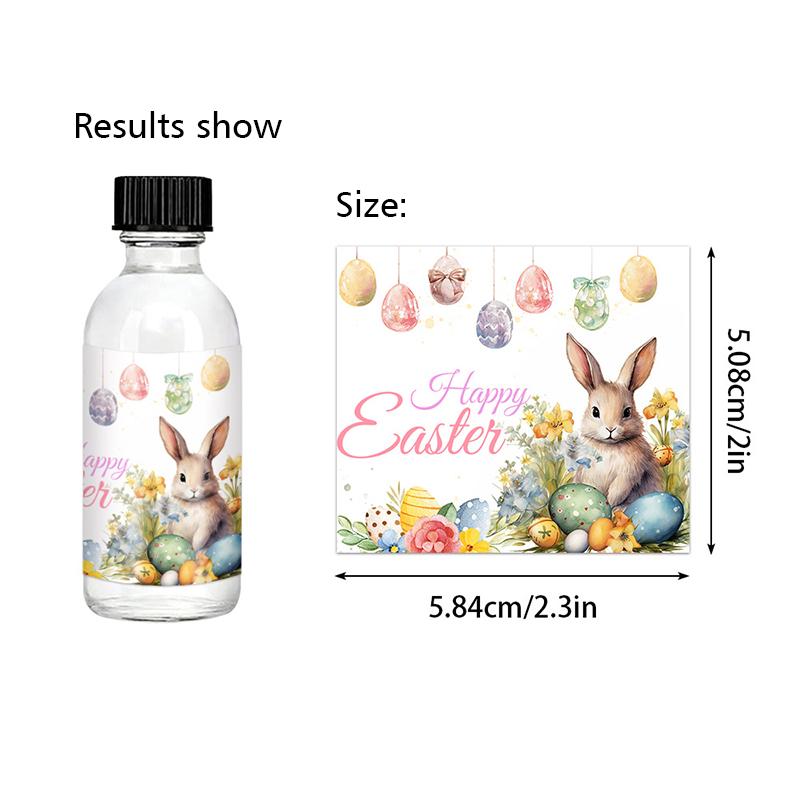 6PC Self-Adhesive Stickers Seasonal Decoration Easter Bunny Decals Easter Rectangle Shape For DIY Mugs Tea Cups