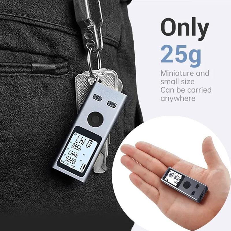 Mini Laser Rangefinder Digital Tape Measure Laser Ruler USB Charge Aluminum Alloy Fuselage Measuring Distance: 30/50/60m