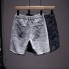 MenJacquard   Fashion  Print Shorts for Men's Loose Straight Casual Denim Shorts
