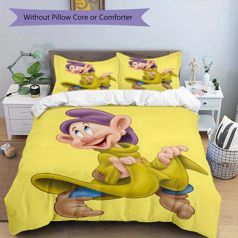 3pcs Dopey Character Bedding Set, Including 1 Quilt Cover and 2 Pillow Shams, Without Filling, Soft and Comfortable Home Bedroom D033