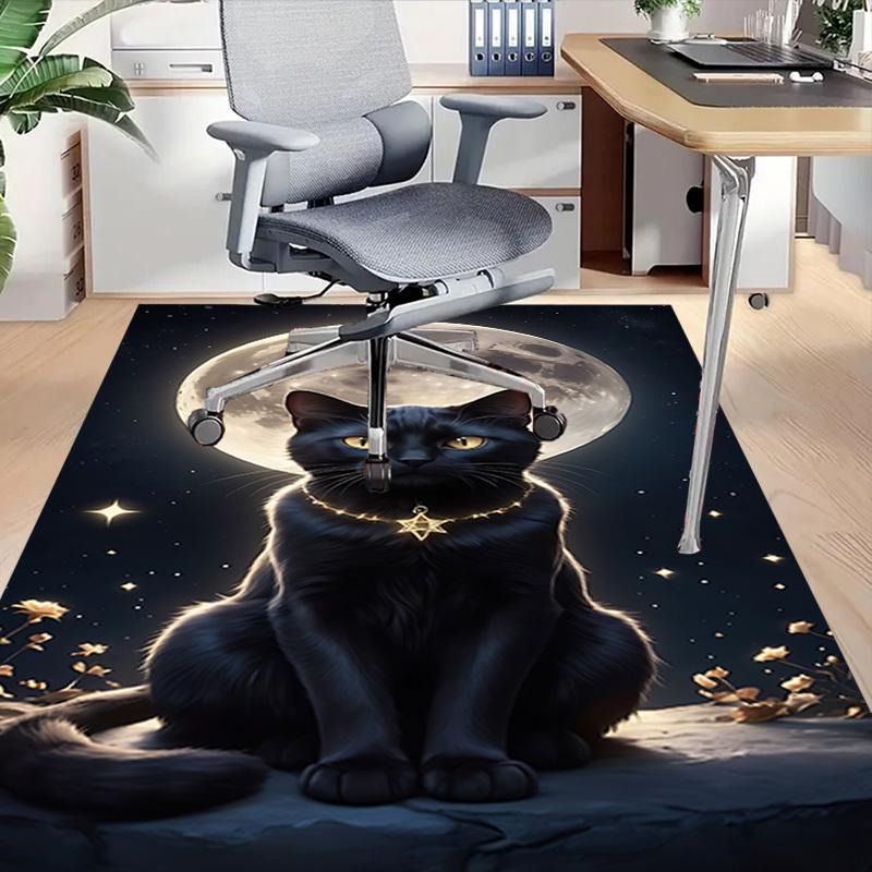1pc cat moon Carpet Anti Slip Polyester Floor Mat for office,Bedroom