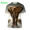 Pánské ležérní tričko s kulatým výstřihem Animal Elephant Fun s krátkým rukávem Nové letní slon 3D tisk Unisex tričko s kulatým výstřihem