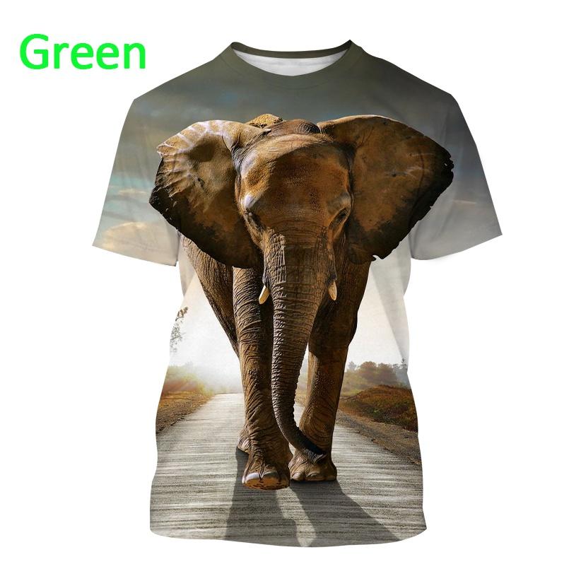 Pánské ležérní tričko s kulatým výstřihem Animal Elephant Fun s krátkým rukávem Nové letní slon 3D tisk Unisex tričko s kulatým výstřihem