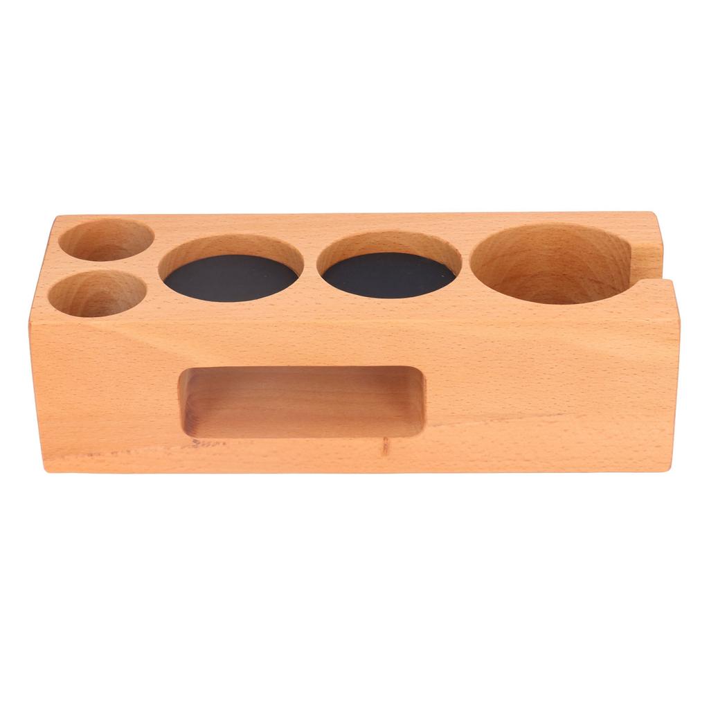 Wood Coffee Filter Tamper Holder Multifunction Wooden Coffee Tamper Mat for 2.3in Coffee Machine