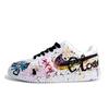 Court Vision 1 Pelle Sintetica Disegnato a Mano Graffiti Leggero E Traspirante Scarpe da Skateboard Basse Unisex DH2987- 101(team1613)