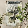 Retro Hydrangea Tin Sign 8x12 Inch Metal Wall Art for Home Cafe Bar