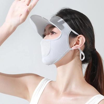 Cycling Mask Breathable Summer Sun Protection Hat Ice Silk Face Mask UV Proof Cooling Coverage for Outdoor Cycling Sports Hats