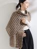 100% Cashmere Openwork Scarf Large Mesh Women Knit Shawl Knotted Wrap Casual Soft Warm Cashmere Hollow Out Cappa Cozy 170x43cm