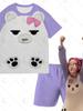 MIRA Kpop Lovec démonů Pyžamový set: RUMI Cosplay s krátkým rukávem a šortkami