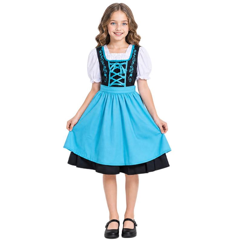 Halloween Costume For Girls Oktoberfest Cosplay Dress With Polyester Fabric For Kids