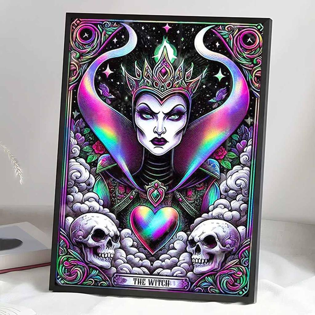 Full Round Diamond Painting Evil Witch Art Rhinestone Picture Mosaic DIY 5D Cross Stitch Embroidery Home Decoration