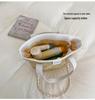 Women's 2026 Korean-Style Vacation Straw Bag: Handheld, Large Capacity, Chain Shoulder, Simple Fruit Basket Design