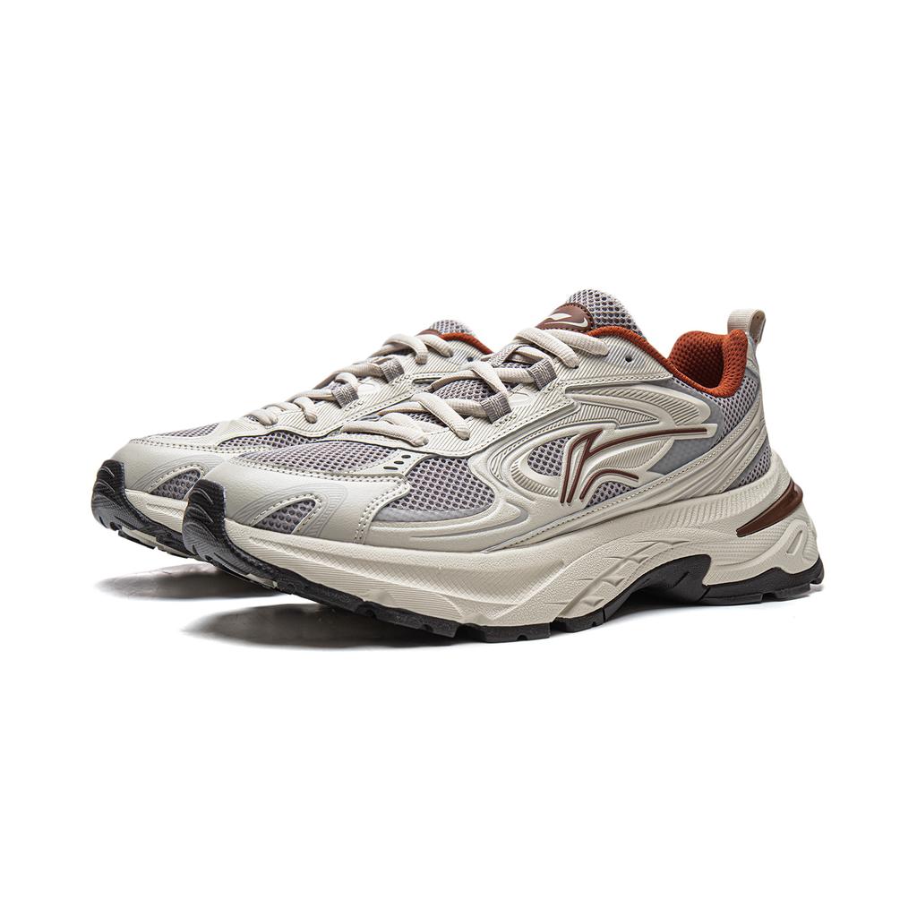 Li Ning Cushioning Slip Resistant Abrasion Resistant Breathable Support Lightweight Low top Casual Shoes Men's AGLW003-2