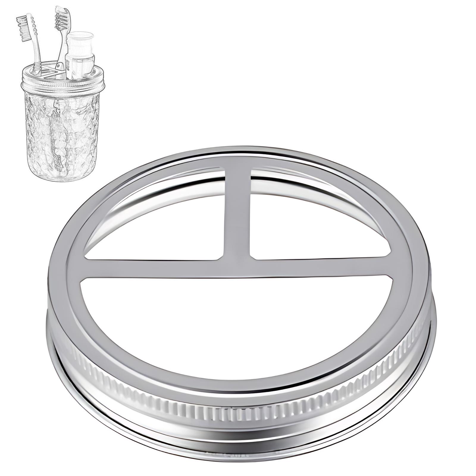 

1 шт. сменные крышки для держателей зубных щеток Mason Jar для банок калибра 3 дюйма с 3 отсеками 1 Pcs серебряный
