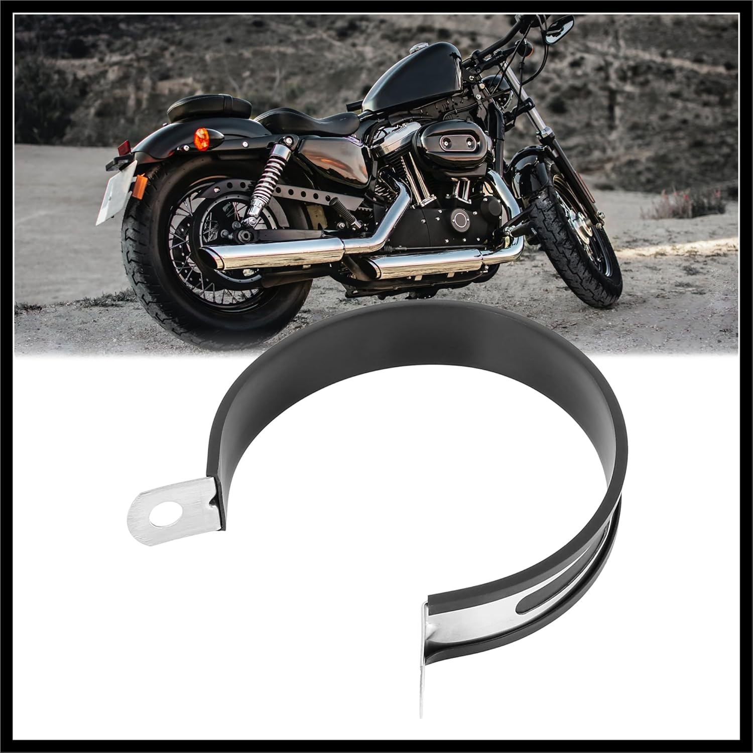 100mm 3.94  Motorcycle Exhaust Band Joint Clamp Muffler Pipe Stainless Steel Silver Tone Durable Material