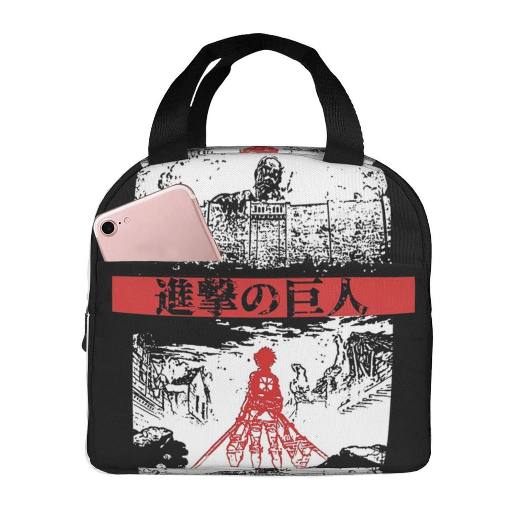 Attack On Titan Anime Insulated Lunch Bag for Kids School Cooler Thermal Food Box Tote Portable Lunch Boxes Container