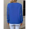Fashion Long Sleeved V-neck Hollow Out Pullover Sweater Women Lace Loose Casual Top Solid Color Knitted Ladies Sweaters Autumn Winter Office Clothing