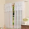 Solid Color Trilon Three Lace Through Rod Window Screen Living Room Half Blackout Curtain Curtain