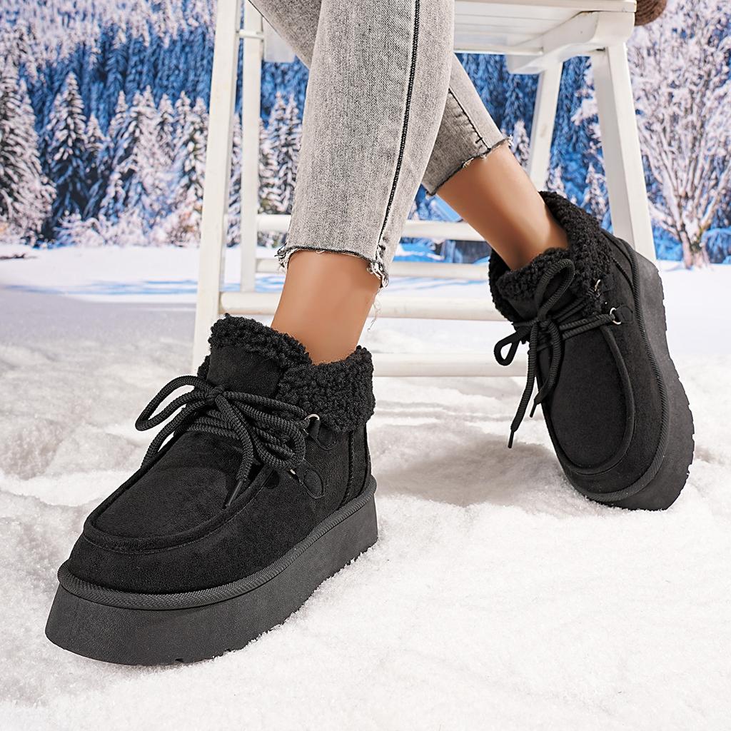 Fashion Thick Bottom Women Snow Boots Rubber Sole Ankle High Simple Style Shoes for Women 2025 New Winter Warm Anti-Slip Booties Women