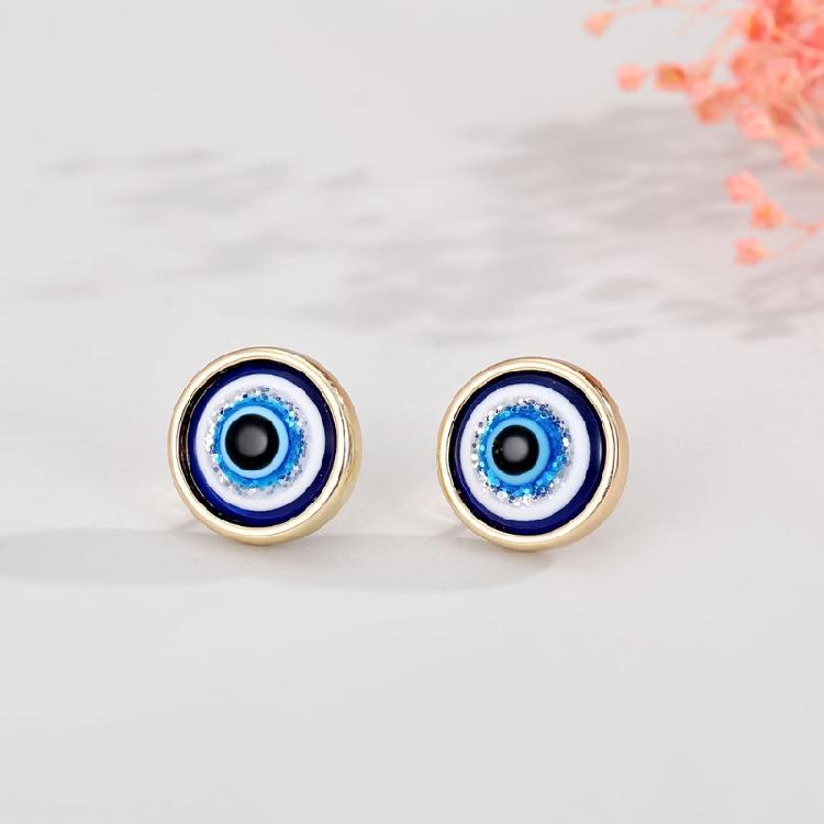 European American Turkey Devil's Eye Stud Earrings Retro Oil Drop Eye Earrings