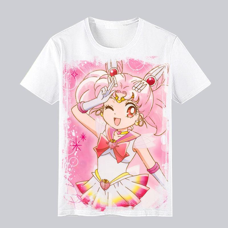 Japanese Girl Warrior Short Sleeved Tshirt for Womens Summer Water Ice Moon Rabbit Anime Peripheral Casual Half Sleeved
