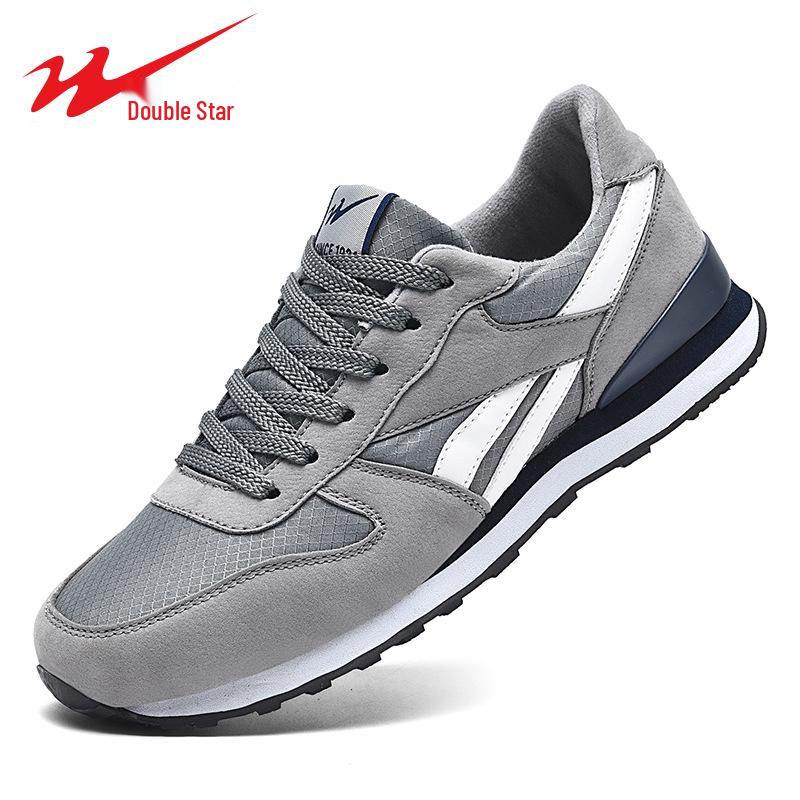 Shuangxing 2024 Men's Breathable Mesh Flyknit Running Shoes - Trendy Soft Sole Sports Sneakers
