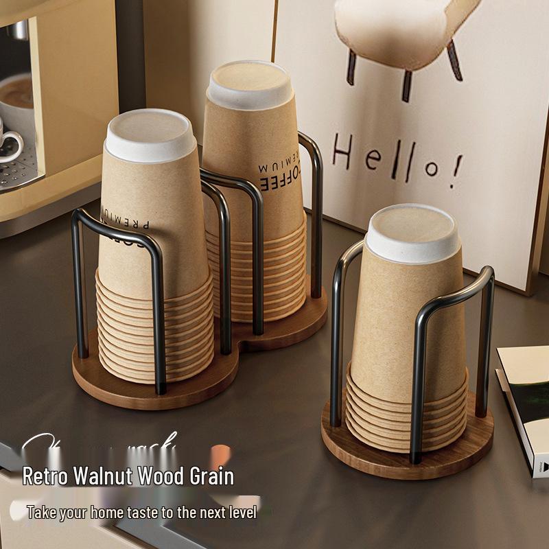 Paper Cup Holder & Dispenser: Dustproof Storage Rack for Coffee & Dining Tables