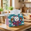 1pc Folk Ethnic Tissue Box | Durable, Lucky Cat Japanese Red And Blue Suitable for Living Room Accent, Bedroom Decor, Encouragement Gifts, Workplace G