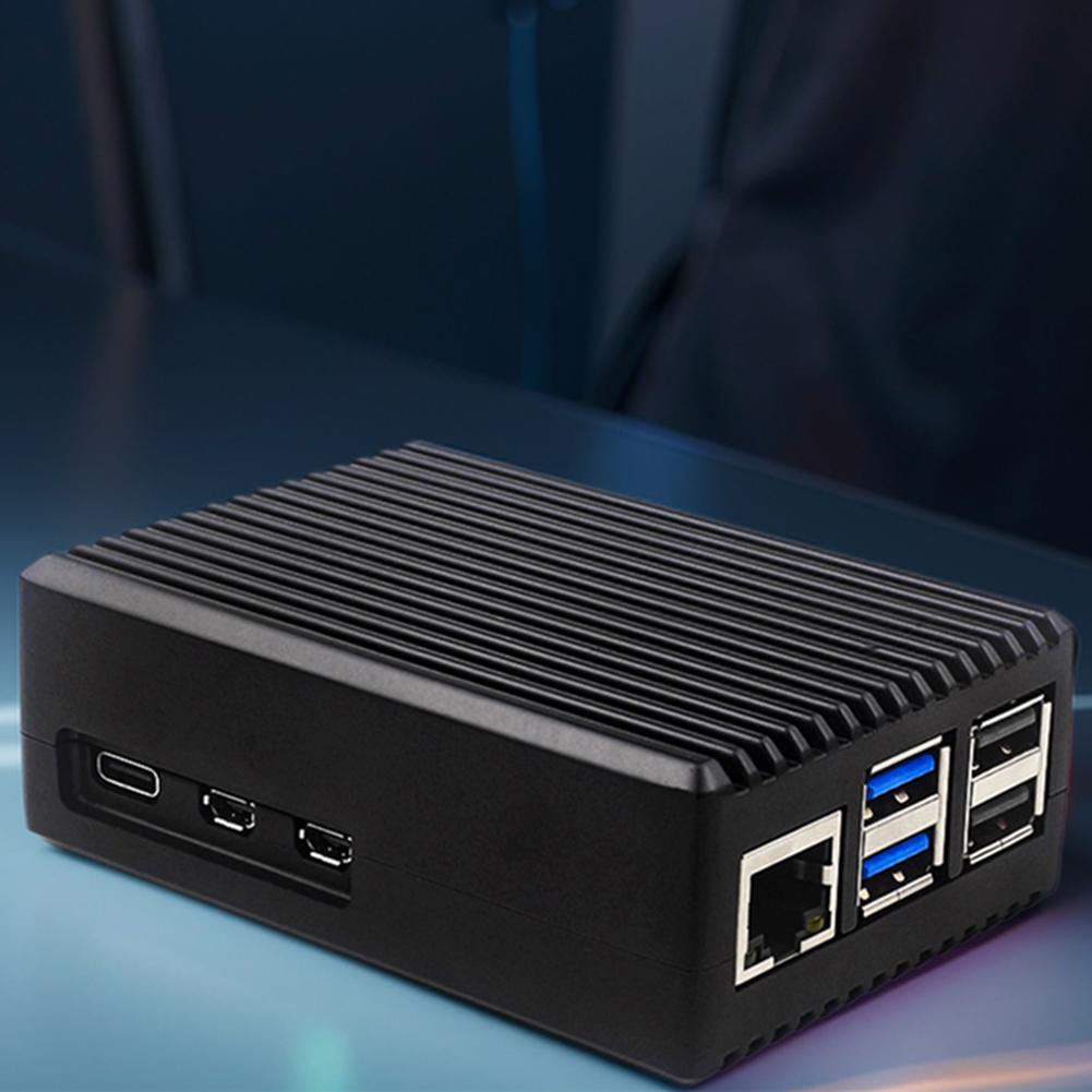 Aluminum Alloy Case Case with Heatsink Fan Case with Cooling Fan Metal Shell Cooling Enclosure Fit for Raspberry Pi 5