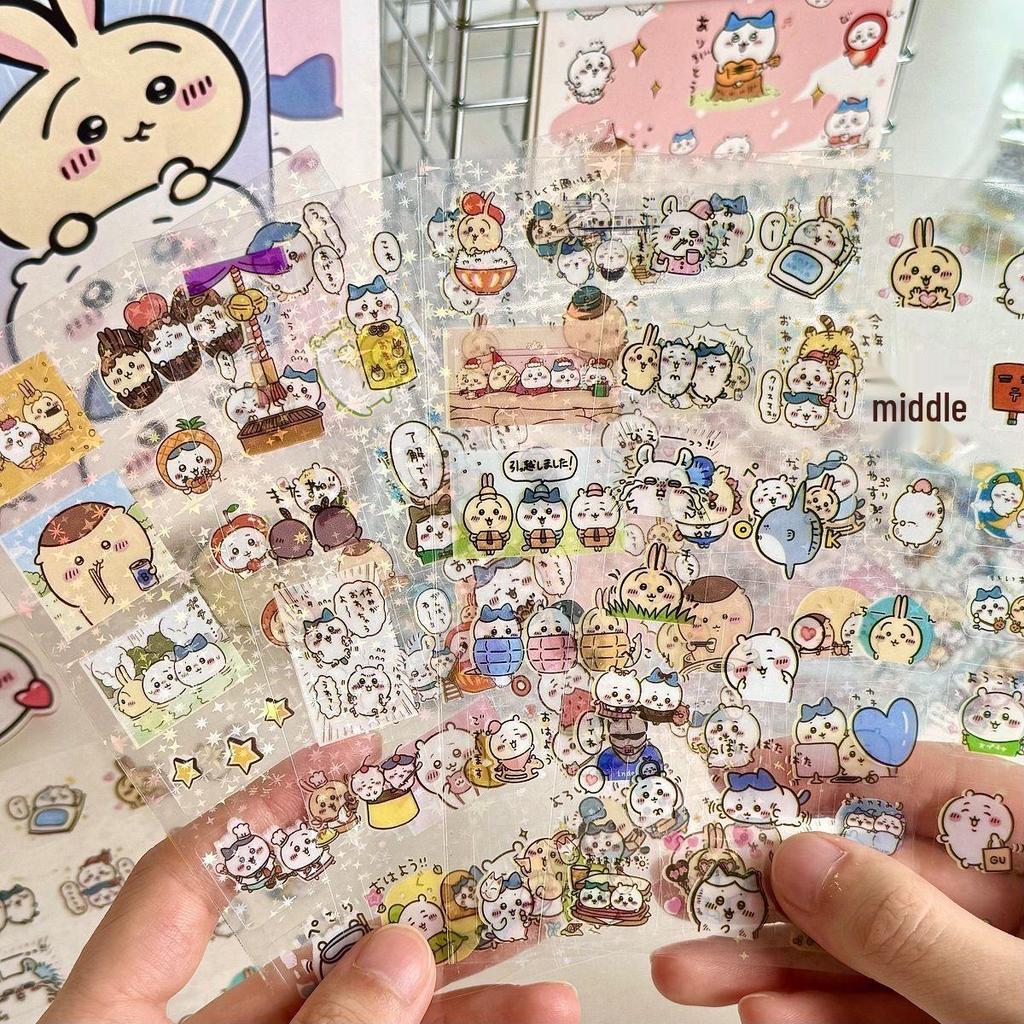 Popular Kiiikawa Cartoon Laser Stickers: DIY Old-fashioned, Waterproof Journal Decoration