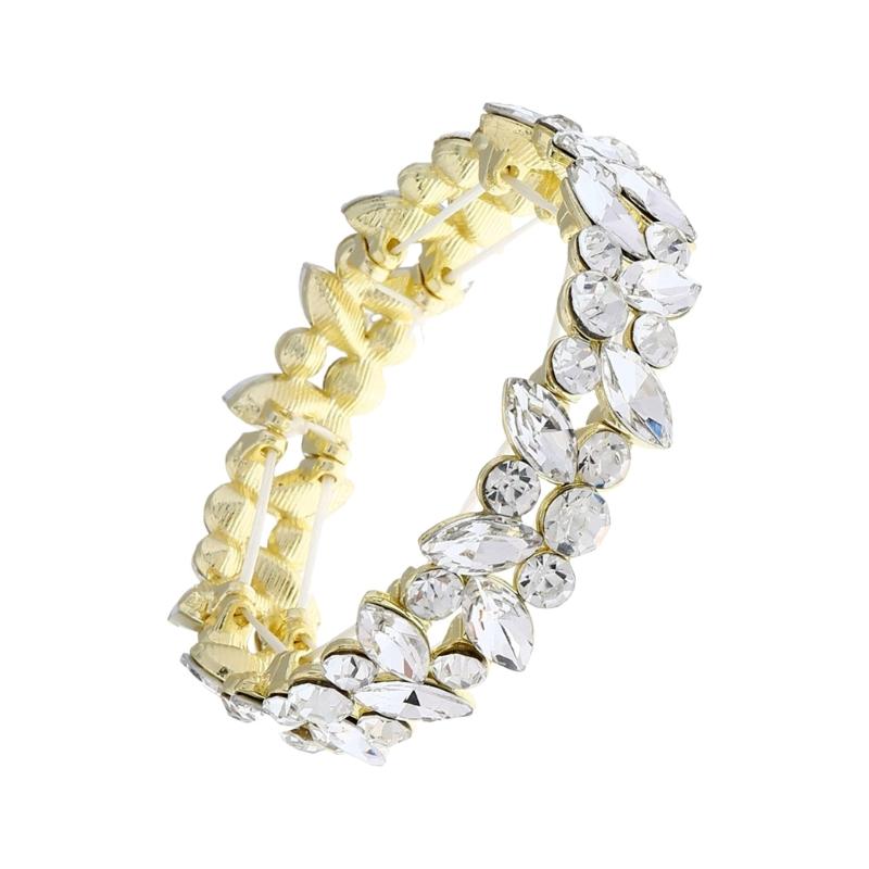 Exquisite Rhinestones Crystal Elastic Bracelet for Women Comfortable Jewelry Accessories for Weddings Parties