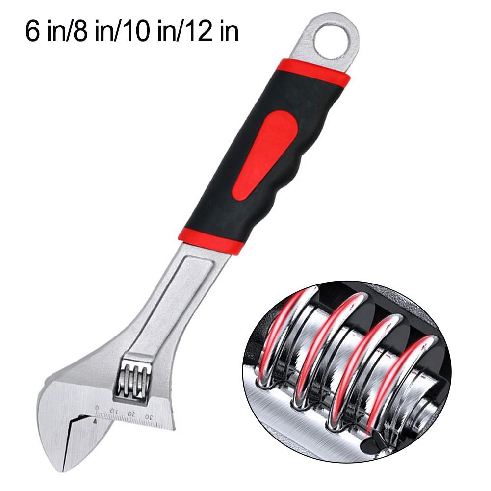 Chrome Plated Wrench Large Opening Wrench Rubber Coated Adjustable Wrench