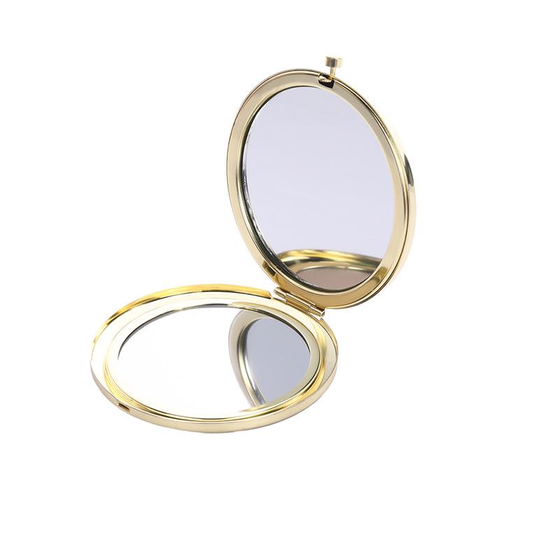 Portable Stainless Steel Cartoon Dual-Sided Round Pocket Makeup Mirror
