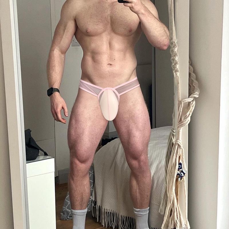 Pánské letní prodyšné trojúhelníkové spodní prádlo z ledového hedvábí s nízkým pasem - Módní, elastické, pohodlné a průhledné.