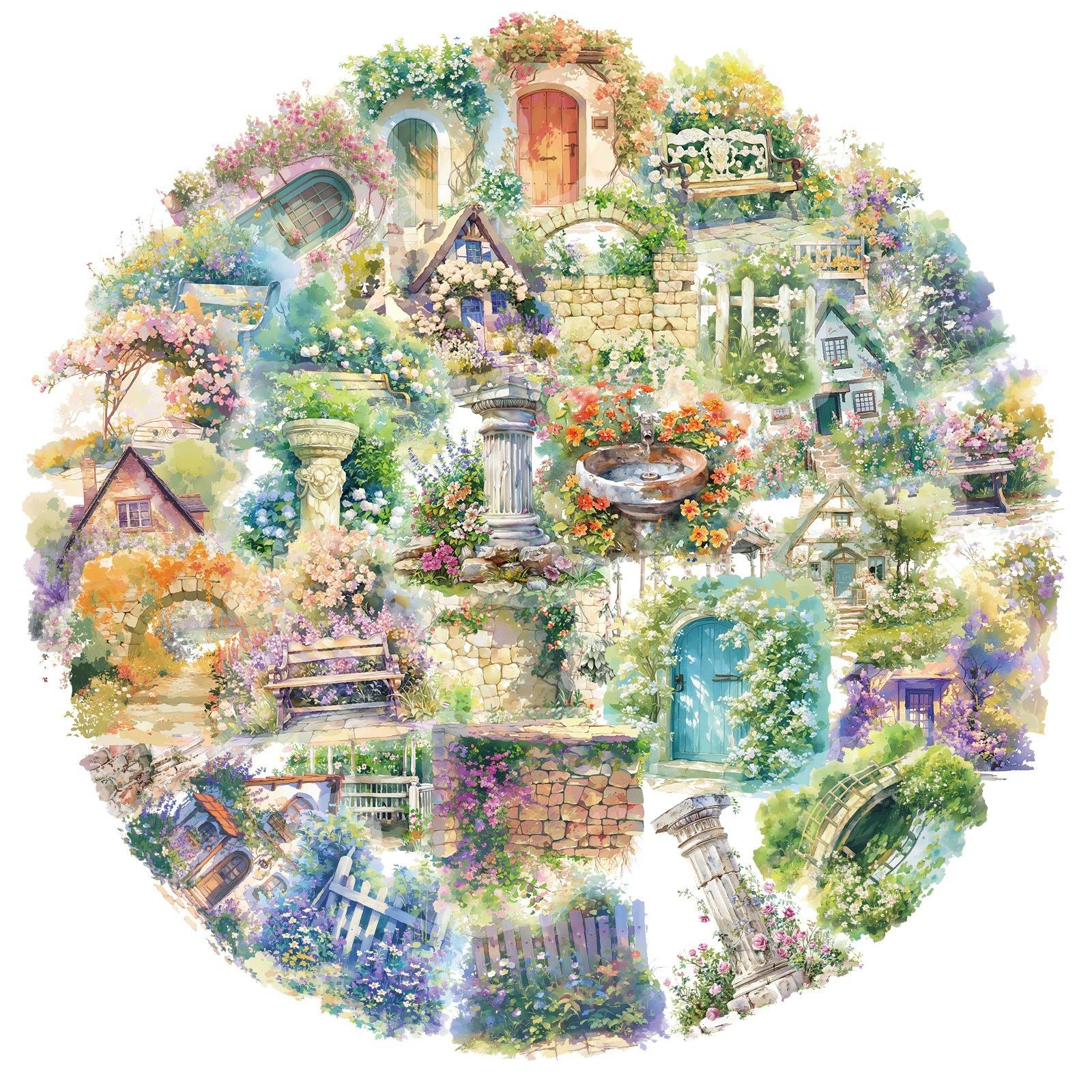 

50 Мечтательных Ретро Цветочных Комнатных Лазерных Наклеек для Питомцев Водонепроницаемые Декоративные Наклейки на Окно Компьютерные Граффити Наклейки