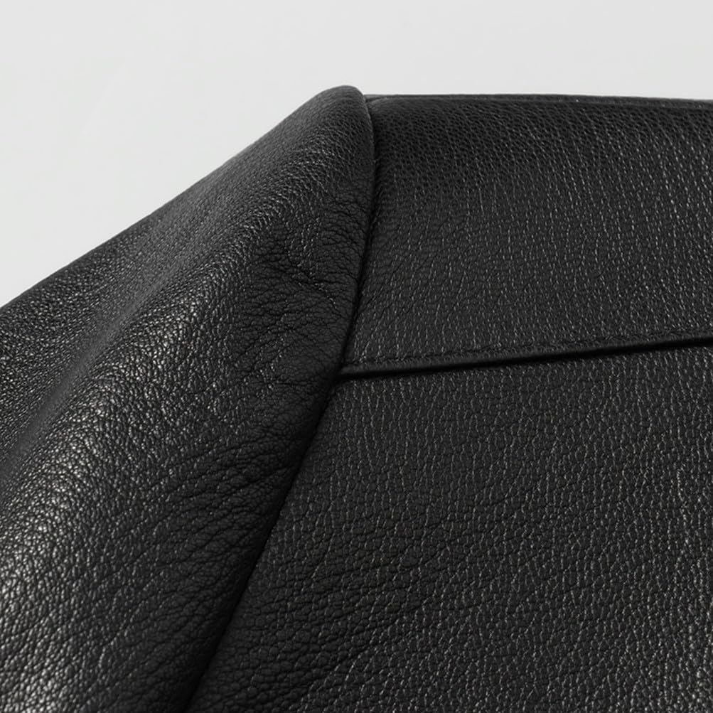 JINLUN Genuine Goatskin Leather Real Leather Men's Jacket, Single-Breasted Rider's Jacket, Blouson, Jumper, Black, Spring/Autumn (Black, 3XL)