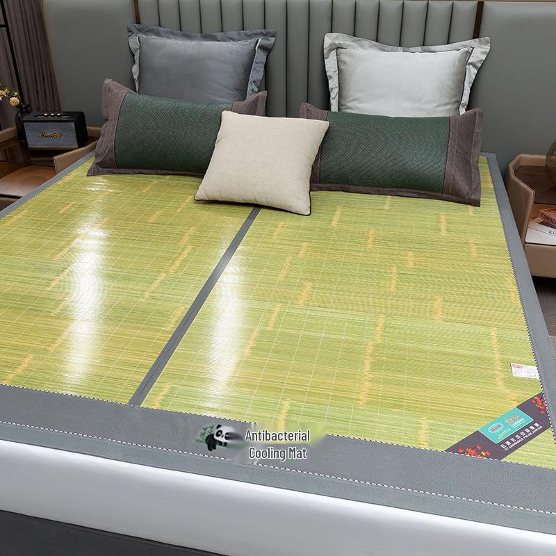 Bamboo Ice Silk Summer Cooling Mat: Foldable Double-Sided Mat for Dormitory or Home, 1.8m