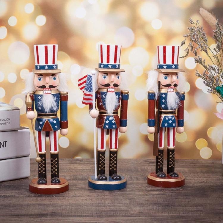 American Wooden Nutcracker Soldier Figurine Christmas Decor Display Gift 10 Inch
