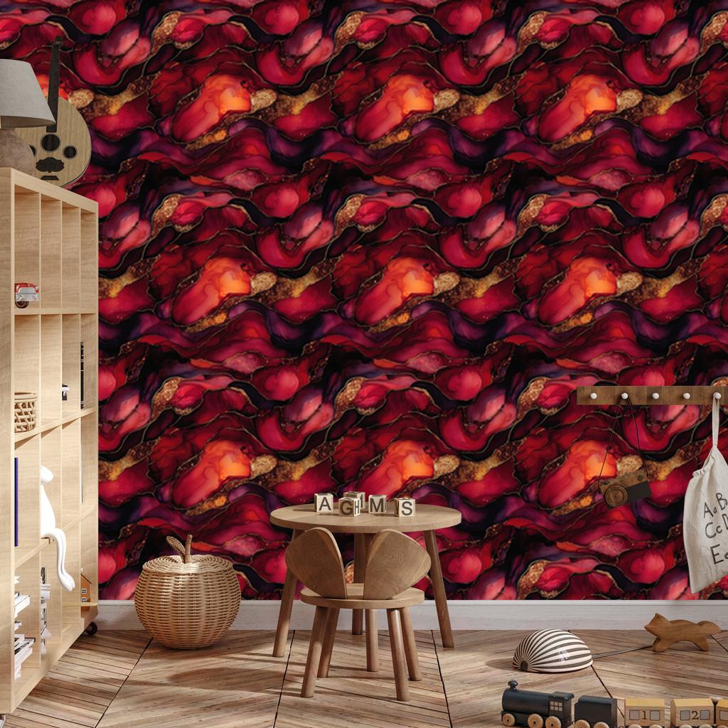 Ink Wallpaper Burgundy, Burgundy and Red for Living Room and Bedroom 50x1000
