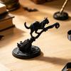 Durable Pla Craft Black Cat On Witch Broom Figurine, 3D Printed Broomstick Statue, Halloween Table Decoration Tabletop Ornament for Tiered Tray, Desk,