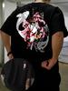 2026 Japanese Koi Fish Kitsune Mask Samurai Tshirt Unisex Cherry Blossom Graphic Tee Oversized Streetwear Casual Short Sleeve Tops