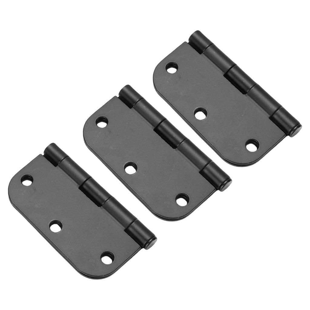 Rounded Door Hinges 3.5 Inch 5/8 Radius Matte Black Exterior Interior Door Hinges for Doors Office