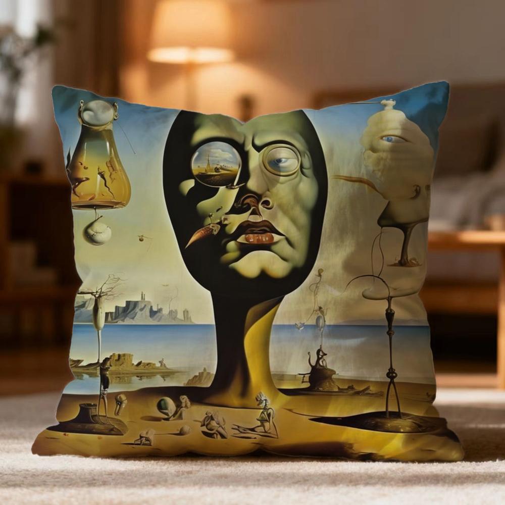 Popular S-Ssalvador dalied Cushion Cover Soft Washable Pillow Case Multi-Scene for Couch Bed Travel Office Use