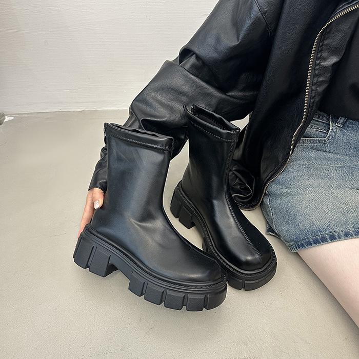 Martin Boots Women's 2025 New Autumn and Winter Velvet Thick-soled Short Thin Boots British Style Advanced Sense Explosive Boots Tide