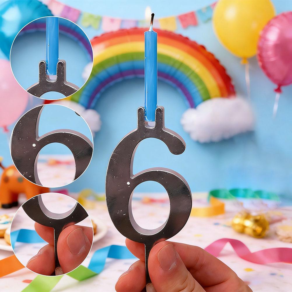 Number Birthday Candle Holder Set Digital Birthday Cake Candle Holders Set Cake Topper Decorations Party Cakes Accessories