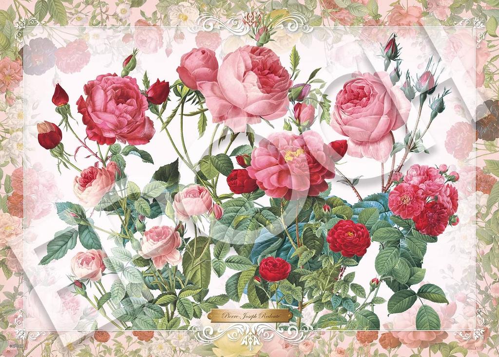 Epoch Jigsaw Puzzle Rose x 53 with and Score Ticket 500-Piece Illustration/Art "Redoute Invitation" (38 cm) 06-125s Glue, Spatula,